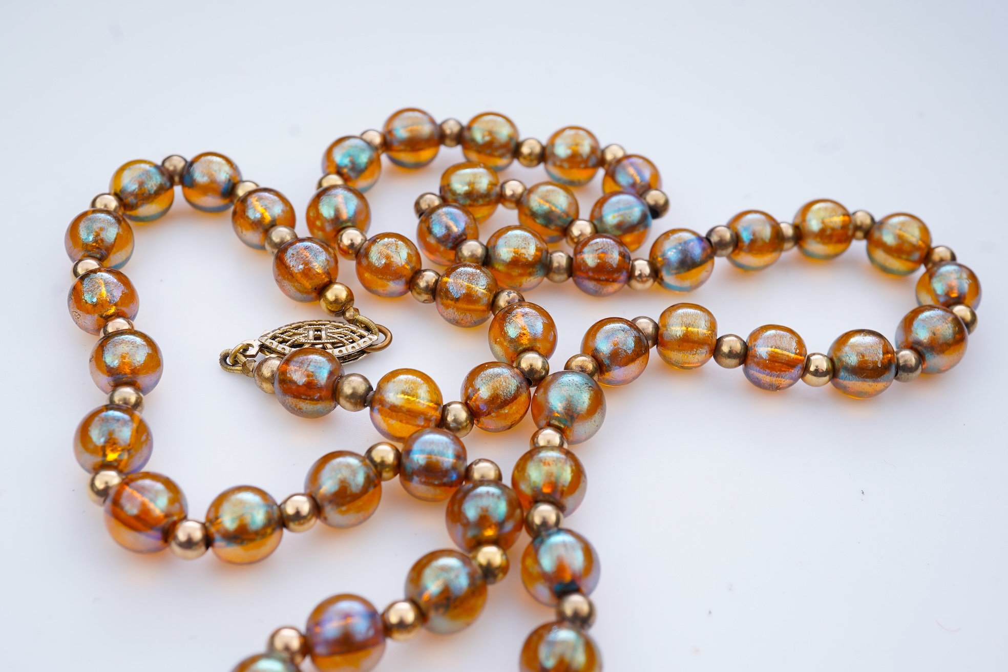WMF (Wurttembergische Metallwarenfabrik), a 'Myra' glass bead necklace, circa 1930